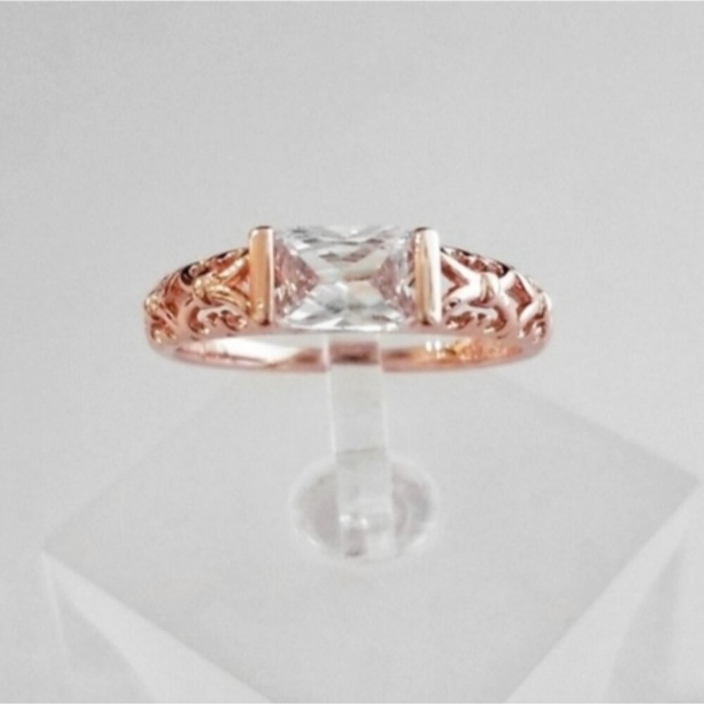 18k Rose Gold Horizontal Filigree Band